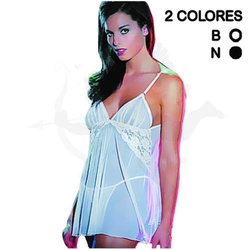Babydoll Tul Con Puntilla Blanco