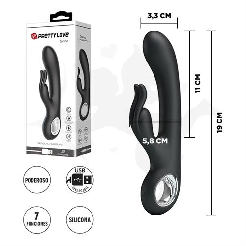 Vibrador para estimulacion de punto G y clitoris con carga USB y funcion de memoria